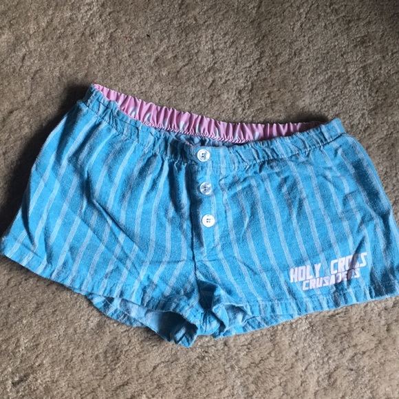Blue pin stripe Holy Cross Crusaders sleep short - Picture 1 of 4